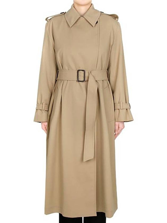 Beige Geostra Double Breasted Trench Coat GIOSTRA 001 - MAX MARA - BALAAN 1