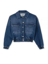 Blue Denim Pocket Crop Jacket 270426 - MSGM - BALAAN 2