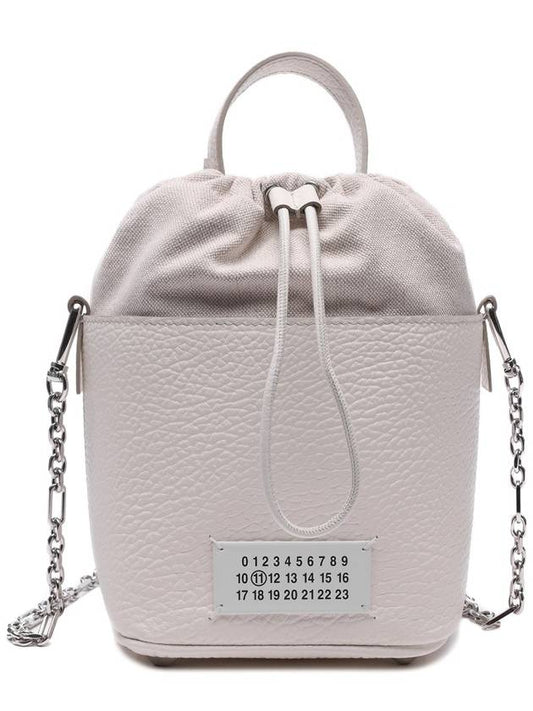 5AC Number Logo Texture Leather Bucket Bag Ivory - MAISON MARGIELA - BALAAN 2