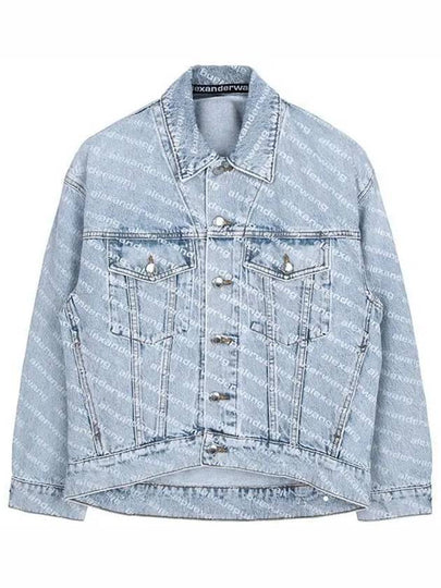 WoMen's Logo Print Denim Jacket - ALEXANDER WANG - BALAAN 2