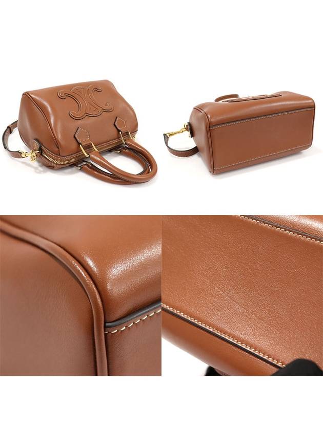 113773DU3 04LU Brown Calfskin Cuir Triomphe Small Boston 2WAY - CELINE - BALAAN 5