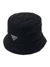 Triangle Logo Nylon Bucket Hat Black - PRADA - BALAAN 2