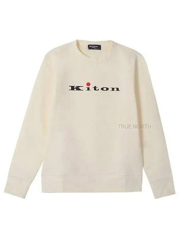 Men s UMK0259 01 Logo Print Sweatshirt Cream 1061170 - KITON - BALAAN 1