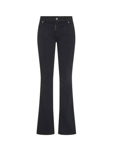 Women s Logo Label Flare Jeans Black - DSQUARED2 - BALAAN 1