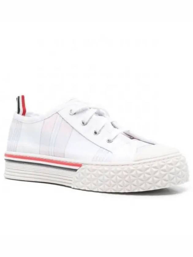 Women's Madras Canvas Collegiate Low Top Sneakers Light Pink - THOM BROWNE - BALAAN 2