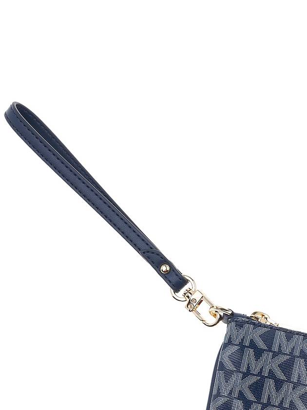 Jet Set Monogram Leather Clutch Bag Navy - MICHAEL KORS - BALAAN 9