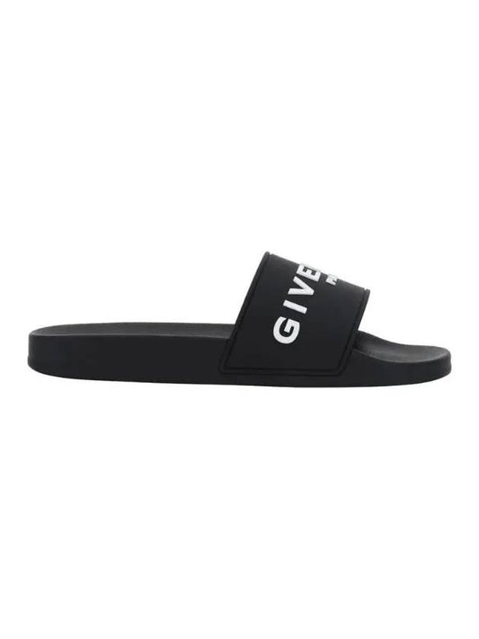 Logo Rubber Slide Slippers Black - GIVENCHY - BALAAN 1