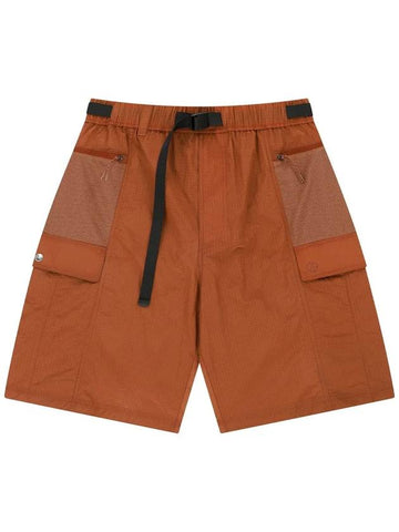 OG Nylon Mix Belted Shorts Brick - OFFGRID - BALAAN 1