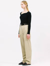 Crossed Tuck Straight Pants Light Khaki - JUN BY JUN K - BALAAN 3