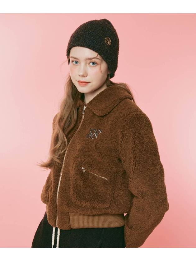 Teddy Boucle Short Jacket Brown - ETRE AU SOMMET - BALAAN 5