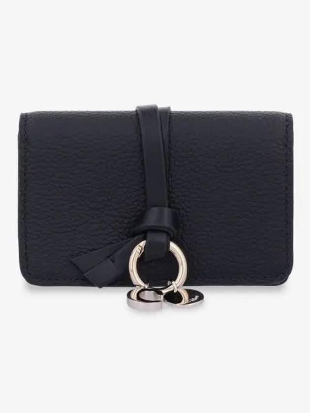 Alphabet Leather Flap Card Wallet Black - CHLOE - BALAAN 2