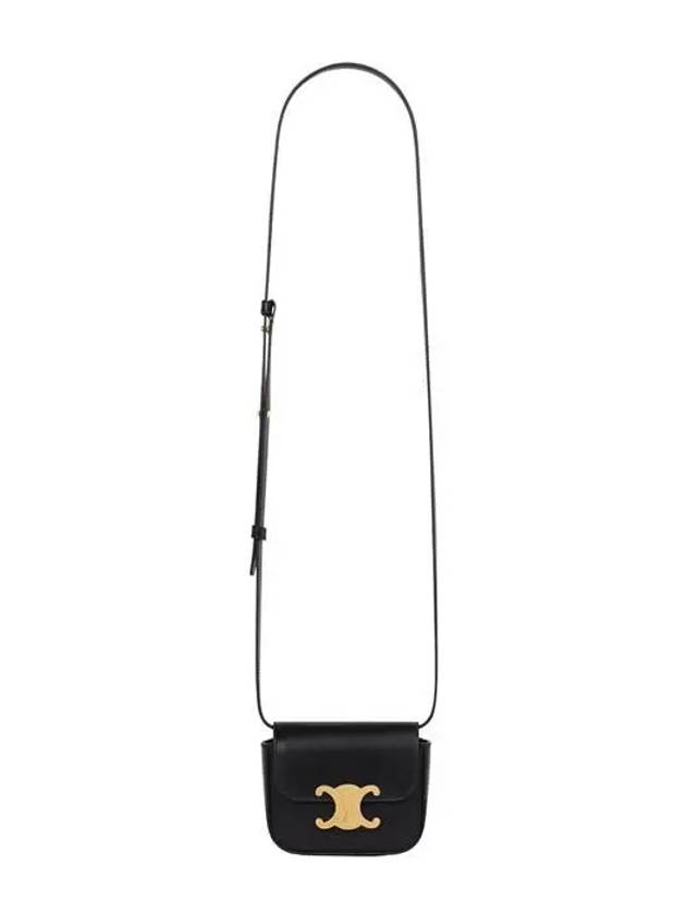 Triomphe Small Shiny Calfskin Cross Bag Black - CELINE - BALAAN 8