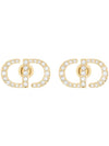 Petit CD Stud Crystal Earrings Gold - DIOR - BALAAN 1