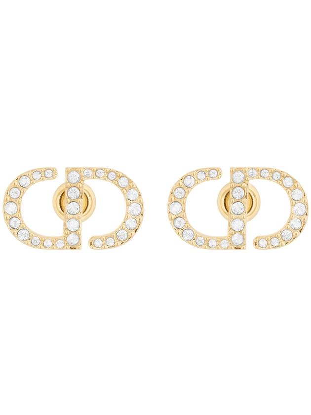 Petit CD Stud Crystal Earrings Gold - DIOR - BALAAN 1