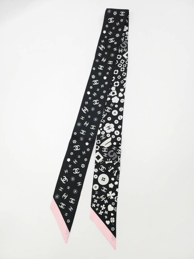 Camellia Print Bandeau Scarf Black - CHANEL - BALAAN 4