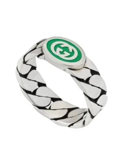 Interlocking G Enamel Ring Silver - GUCCI - BALAAN 2