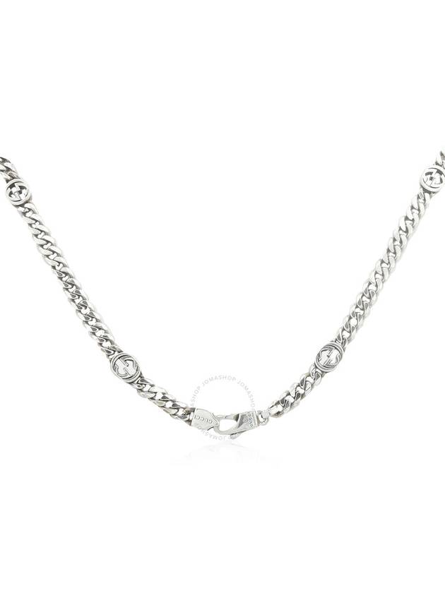 Thin Interlocking G Necklace Silver - GUCCI - BALAAN 4