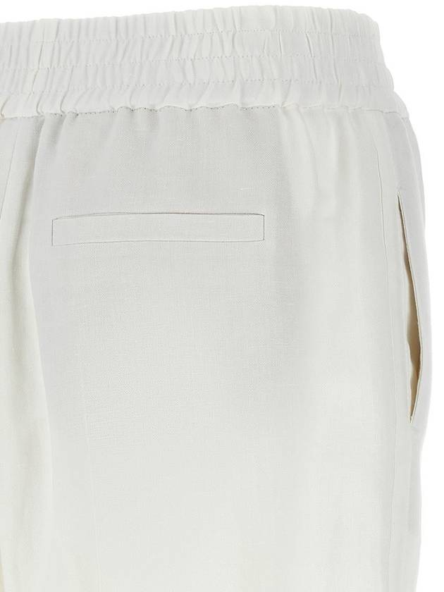 Women's Crop Banding Straight Pants White - BRUNELLO CUCINELLI - BALAAN 5