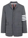 4 Bar Poly Twill Padding Blazer Jacket Grey - THOM BROWNE - BALAAN 2