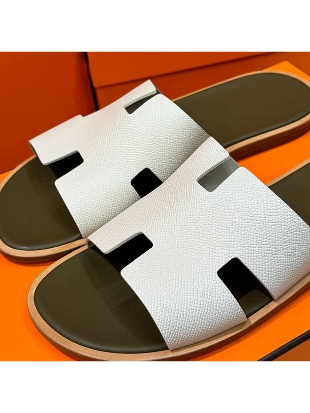 Men's Izmir Sandals Calfskin Absong Khaki Beige - HERMES - BALAAN 4