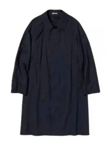 24 SUPER FINE TROPICAL WOOL SOUTIEN COLLAR COAT DARK NAVY A24SC02WT - AURALEE - BALAAN 1