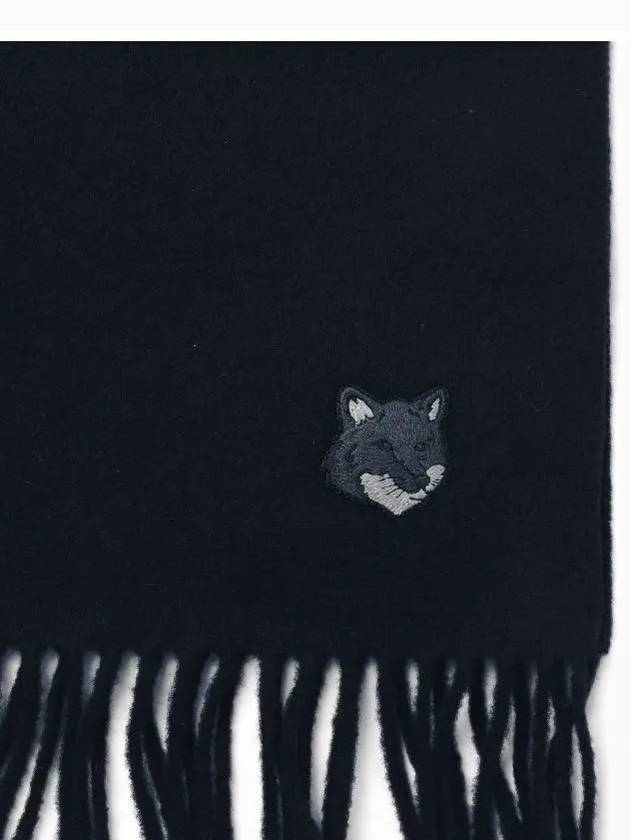 Wool Fox Head Muffler Navy - MAISON KITSUNE - BALAAN 4