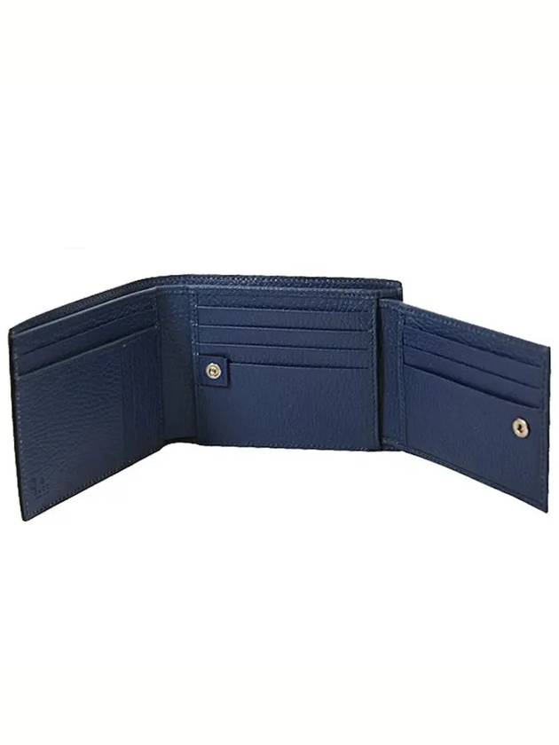 GG Interlocking Logo Two-Tone Half Wallet Black Blue - GUCCI - BALAAN 5