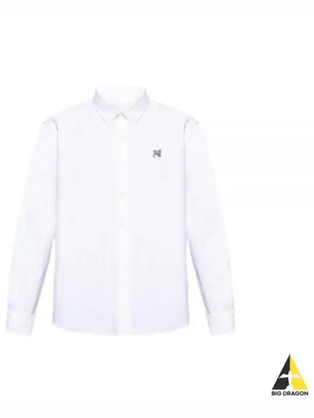 Fox Head Patch Button Down Long Sleeve Shirt White - MAISON KITSUNE - BALAAN 2