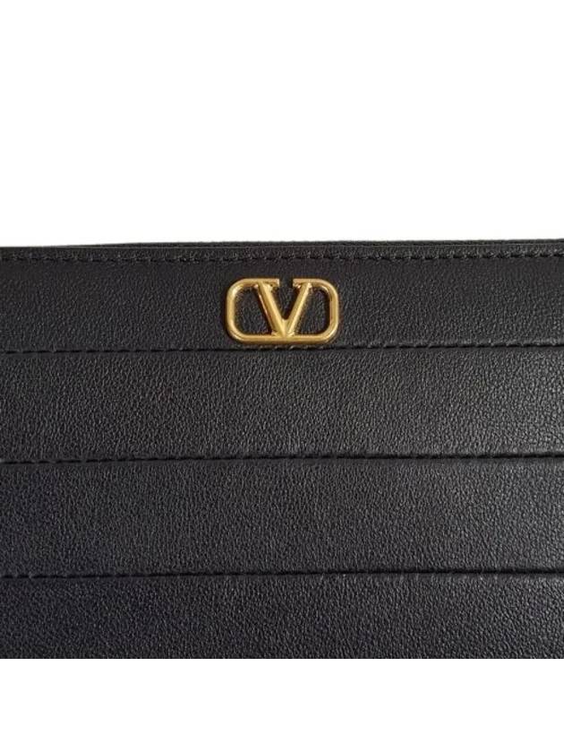 P0645 XWQ 0NO V logo long wallet black - VALENTINO - BALAAN 4