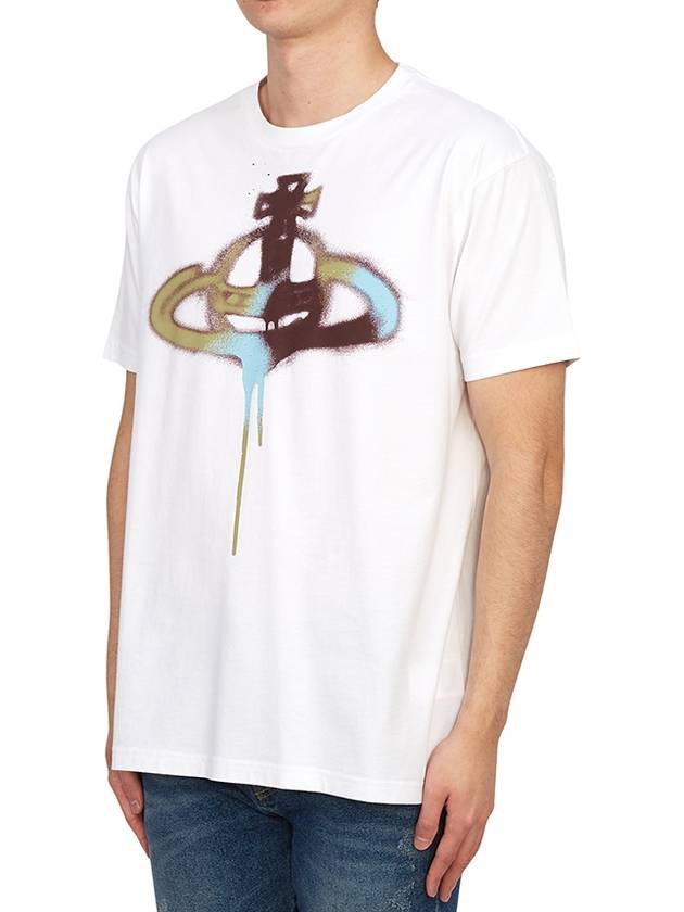 Spray ORB Classic Short Sleeve T-Shirt White - VIVIENNE WESTWOOD - BALAAN 5