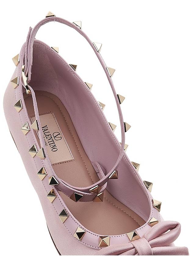 Rockstud Satin Ballerina Pink - VALENTINO - BALAAN 9