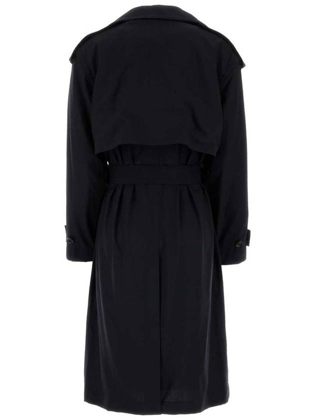 Fine wool trench coat midnight blue - BOTTEGA VENETA - BALAAN 3