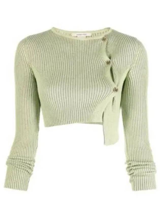 Women s Zaha diagonal crop cardigan green OJ2103 - PALOMA WOOL - BALAAN 1