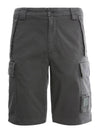 Men's Logo Patch Stretch Cargo Shorts Charcoal - CP COMPANY - BALAAN.