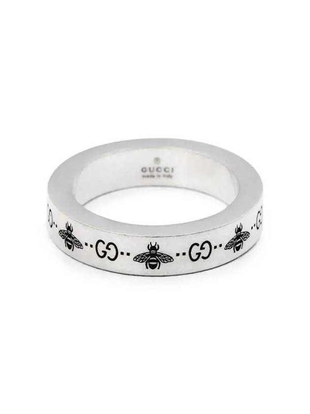 GG Bee Engraved Thin Ring Silver - GUCCI - BALAAN 3