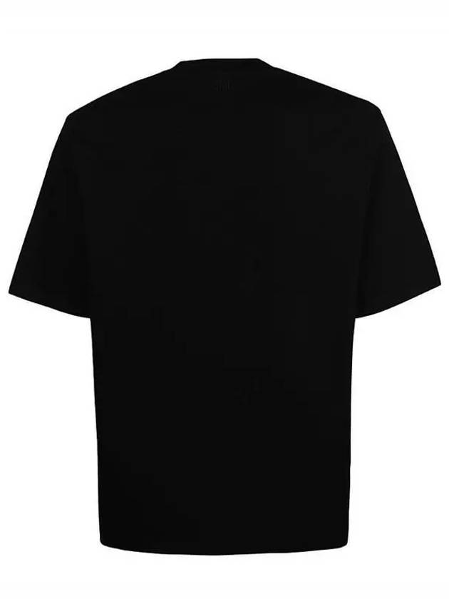 Small Heart Logo Boxy Fit Short Sleeve T-Shirt Black - AMI - BALAAN 4