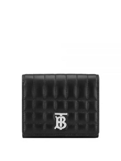 Lola Folding Small Quilted Leather Card Wallet Black Palladium - BURBERRY - BALAAN 2