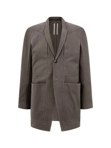 MEN Narrow Lapel Soft Jacket Warm Gray - RICK OWENS - BALAAN 1