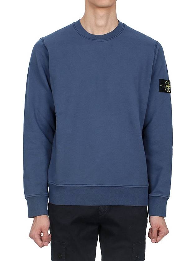 Wappen Patch Garment Dyed Sweatshirt Avio Blue - STONE ISLAND - BALAAN 2