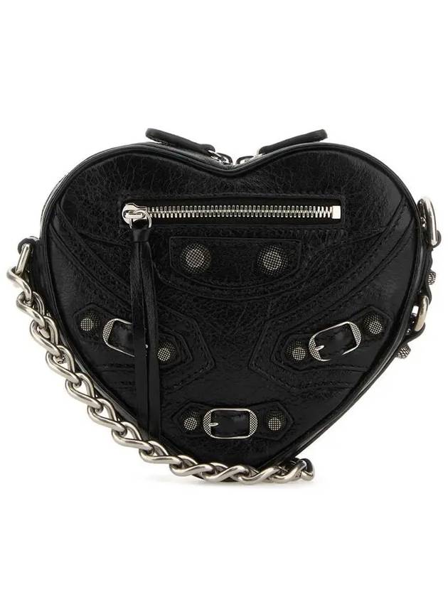 Le Cagole Heart Cross Mini Bag Black - BALENCIAGA - BALAAN 2