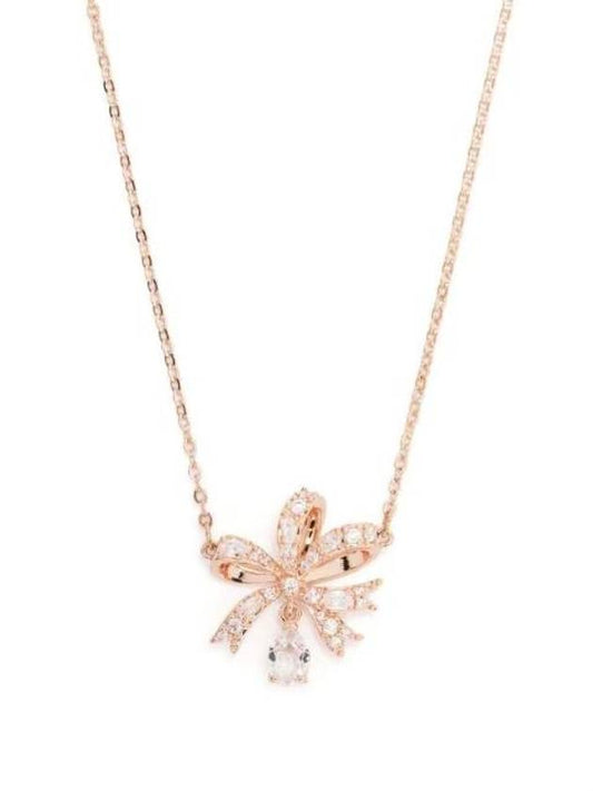 Hyperbola Volta Bow Pendant Necklace Rose Gold - SWAROVSKI - BALAAN 1