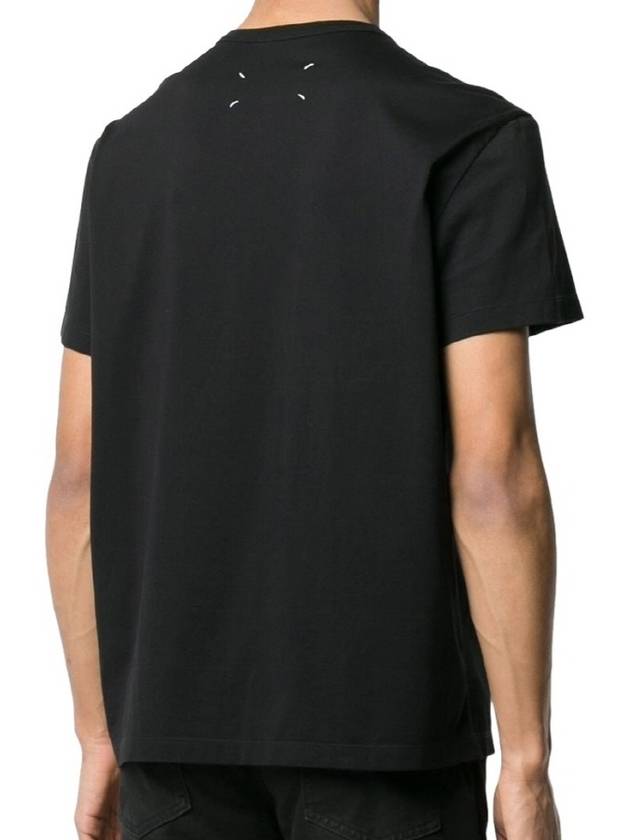 Reverse Embroidered Logo Stitched Cotton Short Sleeve T-Shirt Black - MAISON MARGIELA - BALAAN 6