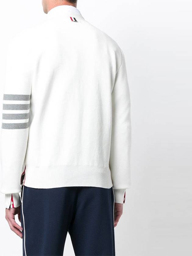 Milano Stitch 4 Bar Cardigan White - THOM BROWNE - BALAAN 5