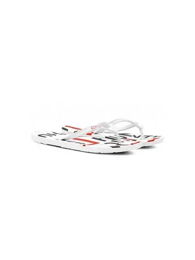 MEN Exploded Logo Flip Flops White MFD9007EXLHWT - HUNTER - BALAAN 1