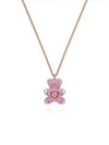 Teddy Heart Pentant Necklace Pink Rose Gold - SWAROVSKI - BALAAN 2