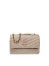 Kira Chevron Convertible Strap Small Shoulder Bag Grey Heron - TORY BURCH - BALAAN 1