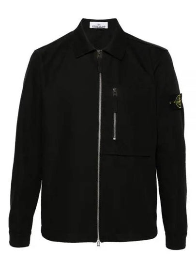 11103 Cotton Nylon Drill Overshirt Jacket Black - STONE ISLAND - BALAAN 2