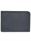 Women s Louis Vuitton N64437 Damier Graphite Canvas Pochette Jour GM Clutch gt Pouch Gangbuk used luxury goods - LOUIS VUITTON - BALAAN 1