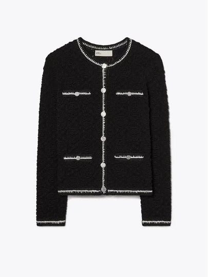 Kendra Logo Lace Cardigan Black - TORY BURCH - BALAAN 2