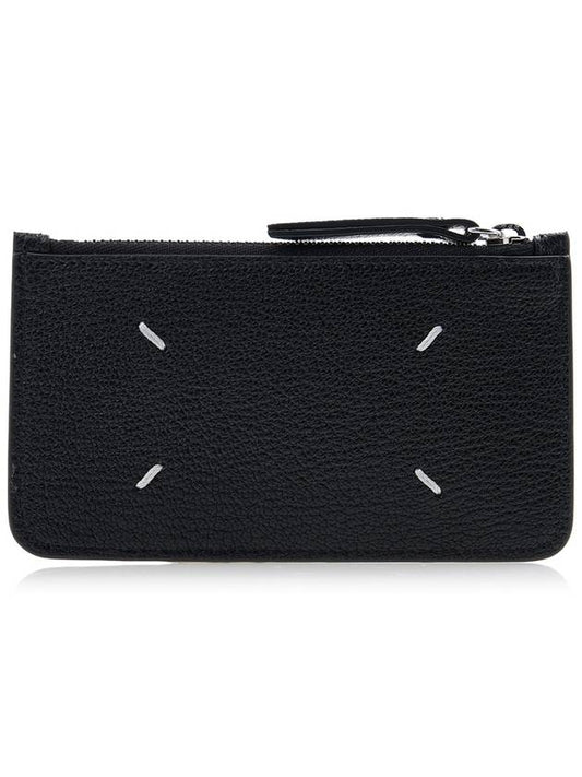 Stitched Zipper Card Wallet Black - MAISON MARGIELA - BALAAN 2